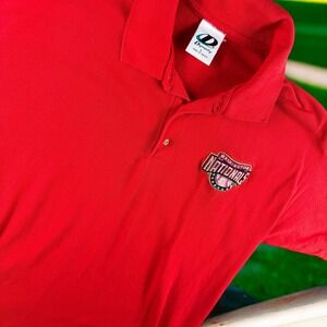 Dynasty Washington Nationals MLB Polo Shirt Mens L Red Short‎ Sleeve Logo